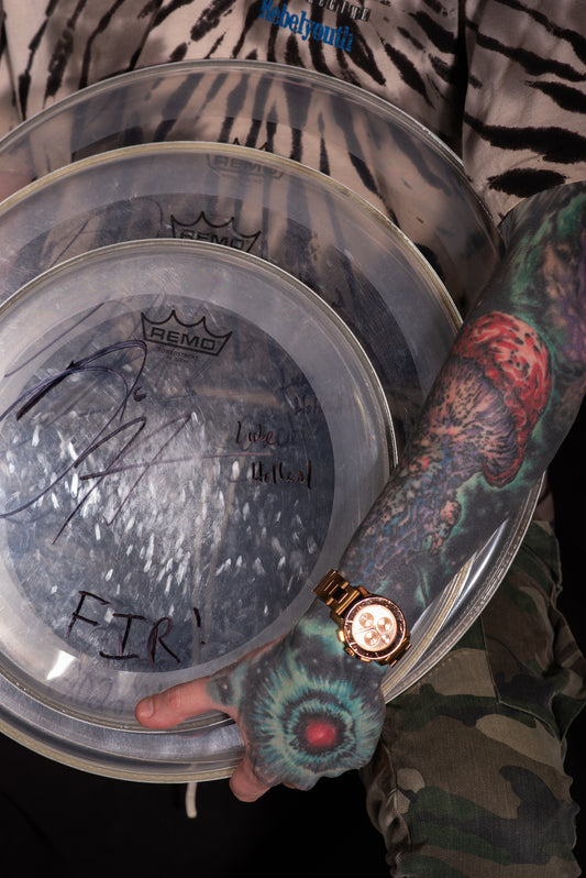 Signed Drum Head Set
