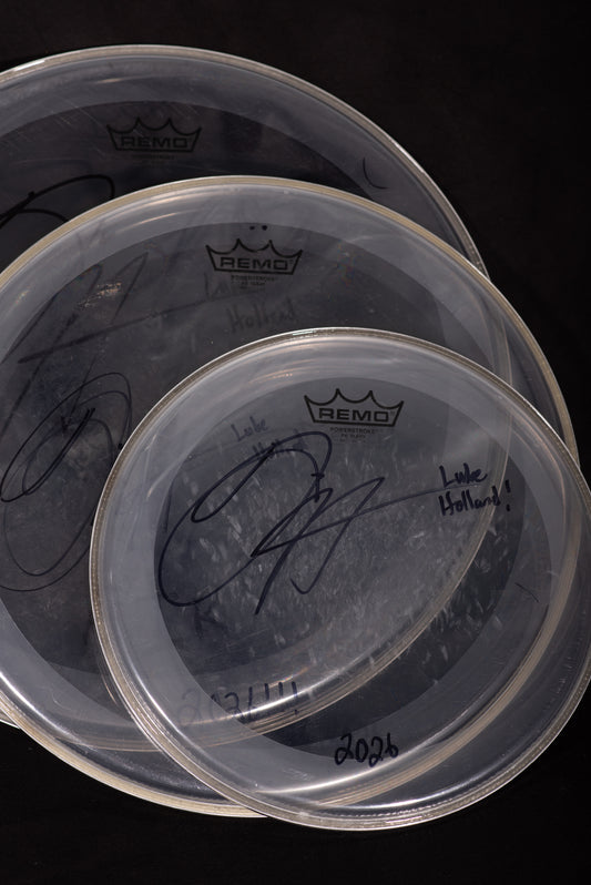 Signed Drum Head Set